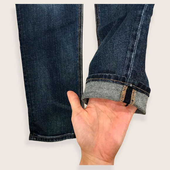 American Eagle Vintage Distressed Medium Dark Wash Straight Leg Skinny Jeans - Picture 2 of 14